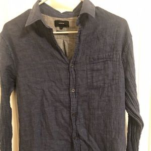 Blue, Vince , classic fit cotton button down shirt